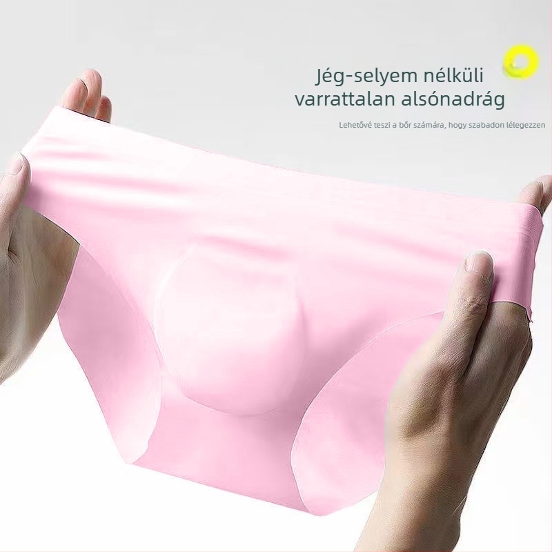 3D formázott férfi alsónadrág, könnyű ice silk anyagból, nyárra átlátszó, lélegző, nyom nélküli