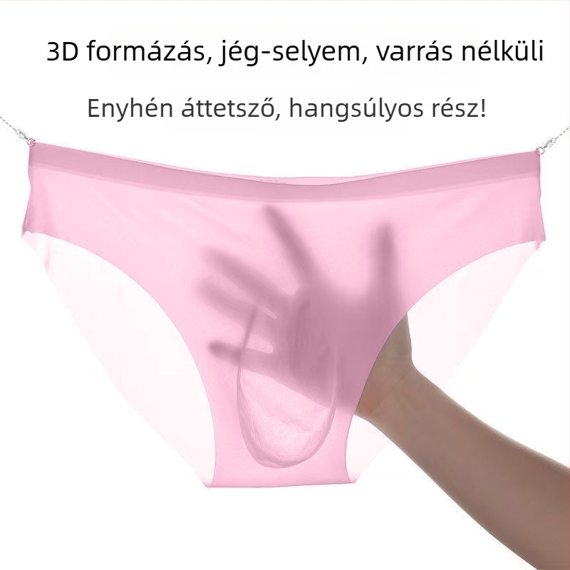 3D formázott férfi alsónadrág, könnyű ice silk anyagból, nyárra átlátszó, lélegző, nyom nélküli