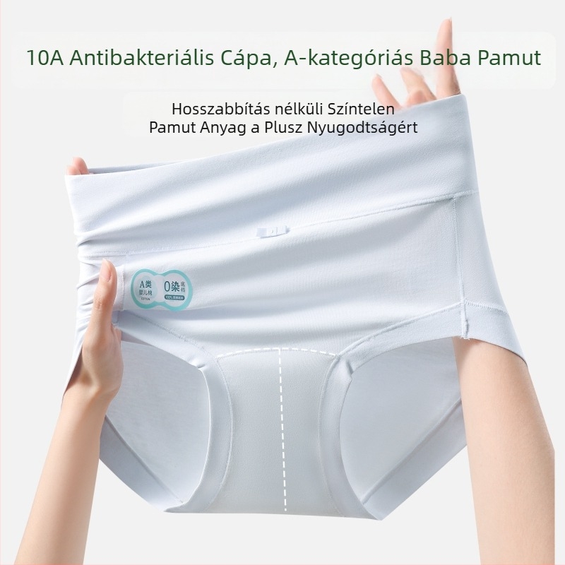 Magas derekú női alsónemű, 100% pamut, intim rész 100% pamut, antibakteriális, lélegző, festékmentes
