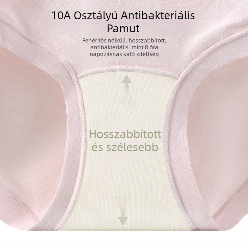 Magas derekú női alsónemű, 100% pamut, intim rész 100% pamut, antibakteriális, lélegző, festékmentes