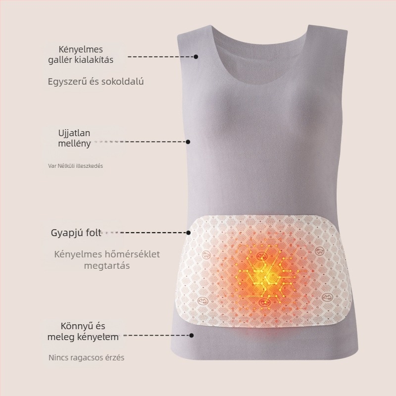 Férfi gyapjú patch termo mellény fleece-béléssel, extra vastag téli alapréteg, ujjatlan