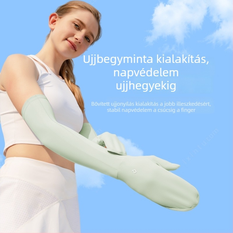 Női napsugárvédő ujjvédők integrált kesztyűkkel, vezetésre, Ice Silk nylon 81–95%, nyár 2025