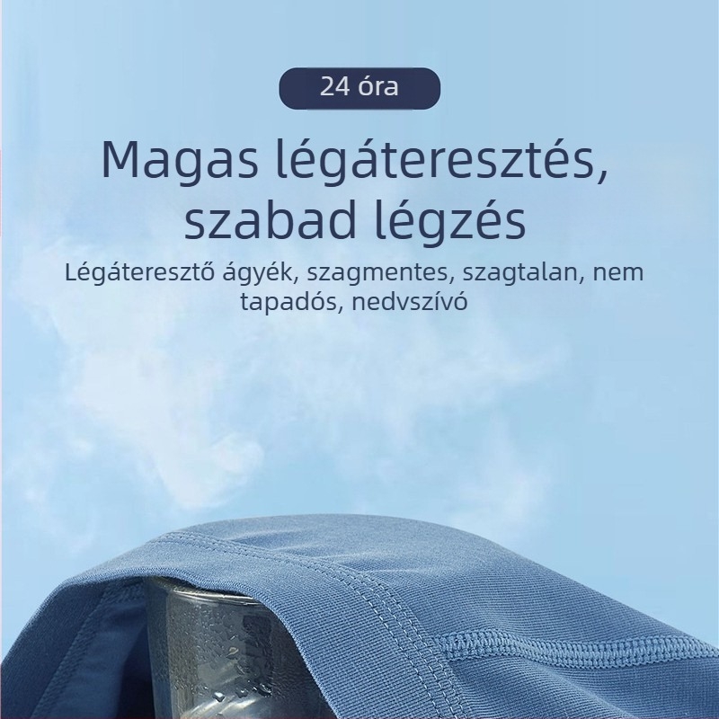 Férfi viszkóz boxeralsó közepes derekú; lélegző, gyorsan száradó, antibakteriális, testformázó; fő anyag 30-50% viszkóz; ágyék része 30-50% viszkóz