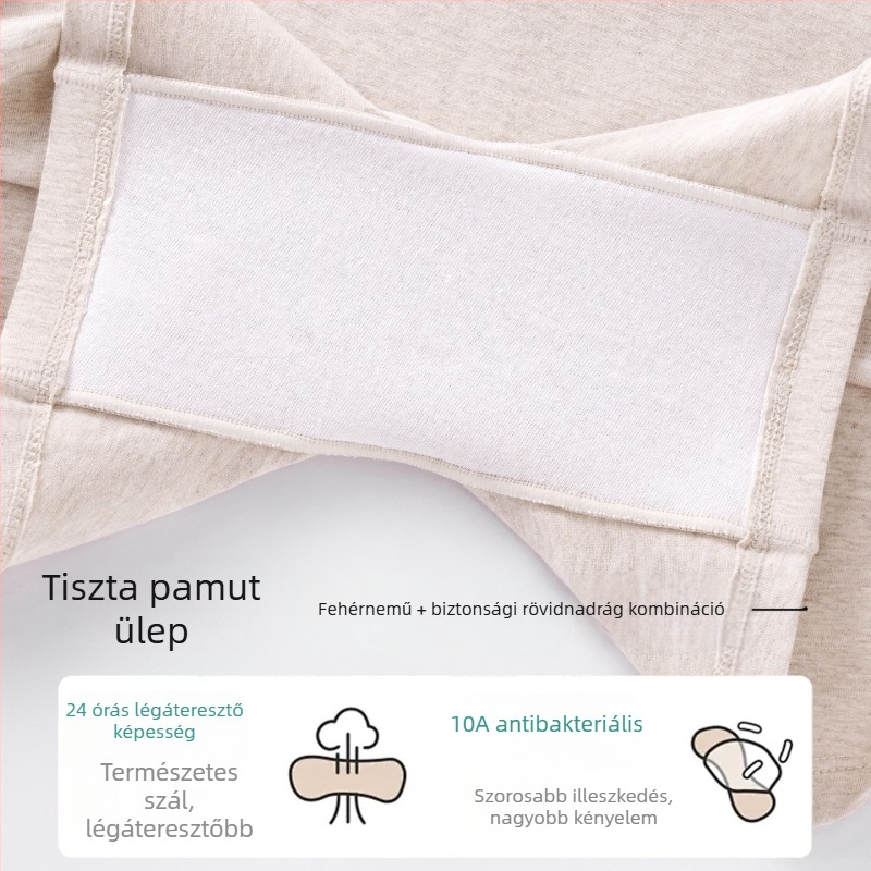 Női pamut alsónemű magas derekú, antibakteriális bélés, átlátszatlan