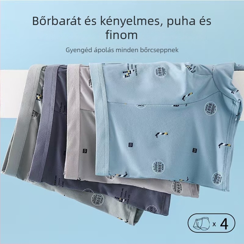 Férfiaknak plusz méretű boxeralsó, antibakteriális, középmagasságú, lélegző, gyorsan száradó, egyszínű, poliészter
