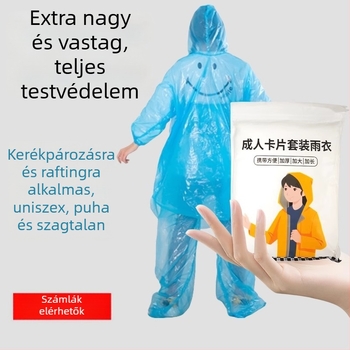 Kártya-stílusú esőponcsó, EVA anyag, normál vastagság, felnőttek és gyerekek számára, túrázás