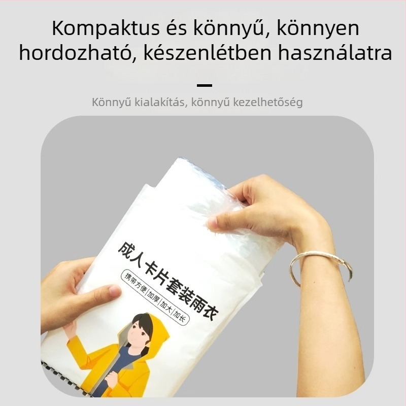 Kártya-stílusú esőponcsó, EVA anyag, normál vastagság, felnőttek és gyerekek számára, túrázás