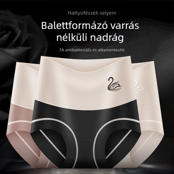 2024 tavasz-nyár: női magas derekú ice silk alsónemű, varrat nélküli, haskontroll, feszes illeszkedés a csípőn, plusz méret/XL
