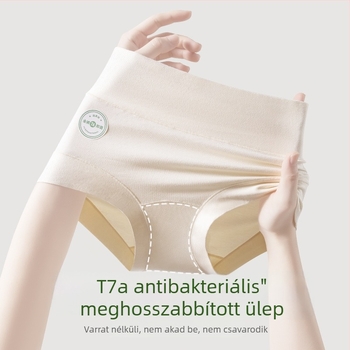 Női pamut alsónemű, A-kategóriás, magas derék, csípőemelő hatás, antibakteriális, hosszított ágyék rész, női biztonsági rövidnadrág