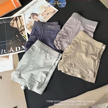 Férfi boxeralsók, nylon, varrás nélküli, pamut ágyéktáji bélés, középmagas derekú, kötött