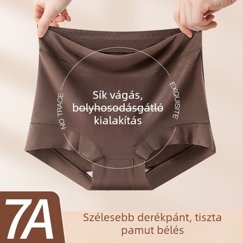 Plusz méretű női pamut bugyi magas derekú, antibakteriális, lélegző, háromszög alakú szabás, kényelmes