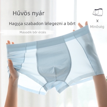 Férfiak számára készült modal pamutból, lélegző, varrat nélküli boxer brief, laza szabás, nagy méret