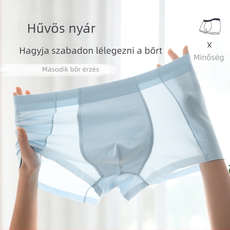 Férfiak számára készült modal pamutból, lélegző, varrat nélküli boxer brief, laza szabás, nagy méret
