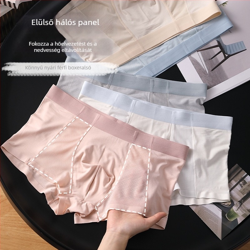Férfiak számára készült modal pamutból, lélegző, varrat nélküli boxer brief, laza szabás, nagy méret