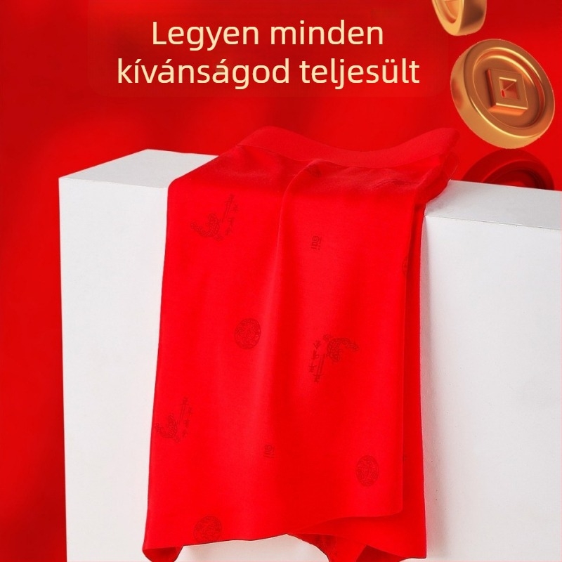 Piros férfi boxeralsó, nagy méret, légáteresztő anyag, luxus minőség, középmagas derék, egyszínű, dobozos csomagolás
