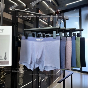 Férfi varrás nélküli boxeralsó U-formájú zsebével, antimikrobiális, lélegző, regenerált cellulóz rostból