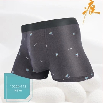 Férfi modal pamut mintás boxeralsó – lélegző, középmagas derék, plusz méret