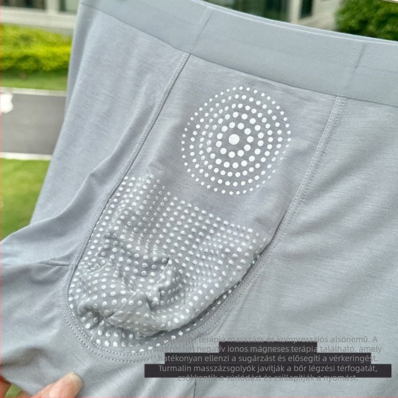 Férfi boxeralsó 3D zsebbel, grafén vezető modal anyag, középmagas derekú, légáteresztő, antibakteriális
