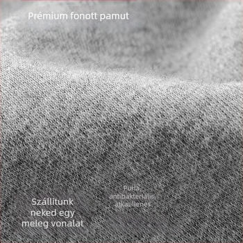 Férfi pamut melegítő alapréteg készlet: vastagság 201–250 g/m2, 95–100% pamut, kerek nyakú, hosszú ujjú felső és nadrág, egyszínű
