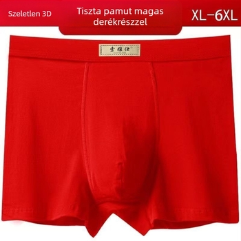 Férfi boxeralsó, 100% pamut, lazább szabás, magas derék, kötött anyag