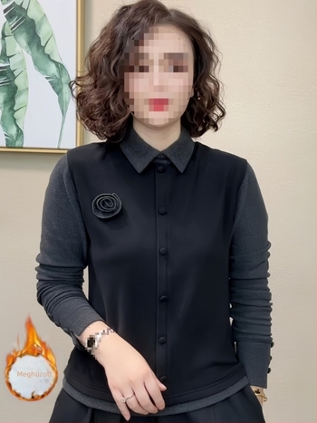 Spandex és velúr anyagú ing, egyszínű, hosszú ujjú, rever gallérral, karcsú szabás
