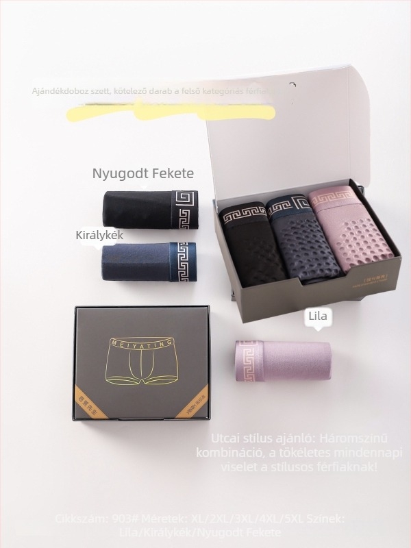 Férfi antibakteriális alsónemű U-alakú zsebbel, modal-pamut-mulberry selyem keverék, viszkóz bélés, boxer, plusz méret