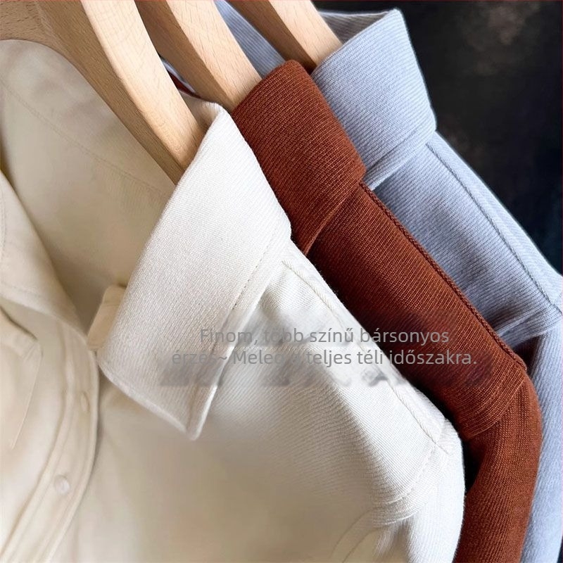 Ice Silk anyagból készült ing, Vinylon 30–50% tartalom, hosszú ujjú, galléros ing, szabványos hosszúság