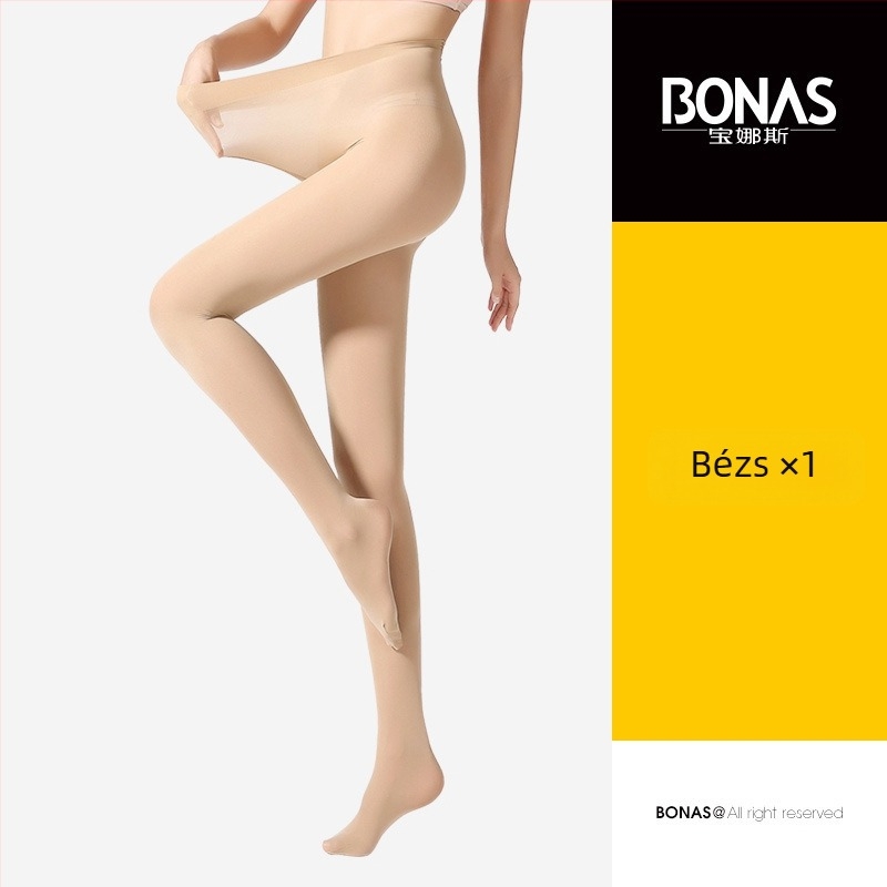 Bonas velúr fekete harisnyanadrág, magas derekú formázó hatással a hasra, 200D, tavaszra, őszre és télre