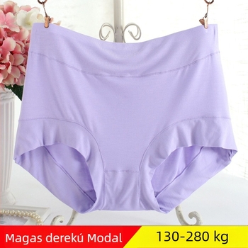 Plusz méretű női modál magas derekú alsónemű, csípőfedés, széles szár, átlátszatlan, tavasz