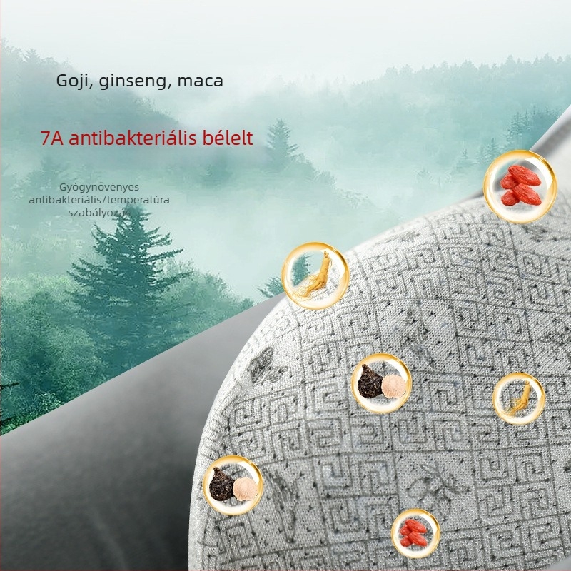 Férfi boxeralsó 7A antibakteriális, lélegző, poliészter fonalból kötött, középmagas derekú, mintázat szöveges