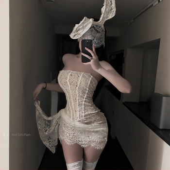 Sexy csipkés hálóruha nőknek, pántokkal és hálós felsőrésszel, testhez álló, rövid ruha