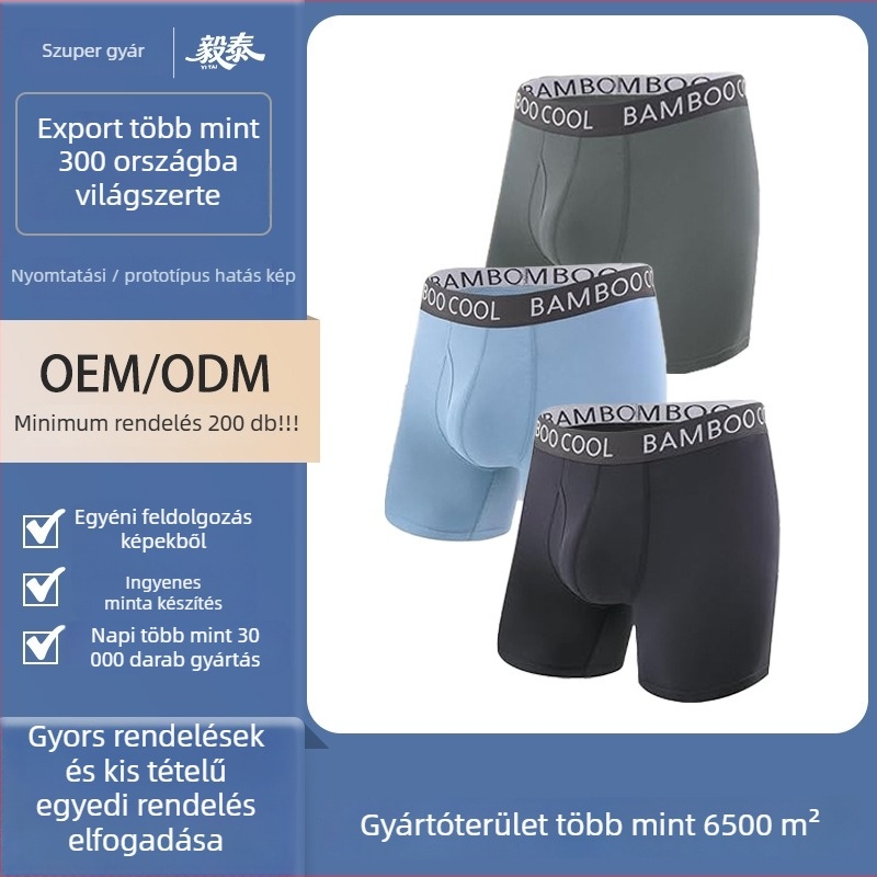 Férfiaknak készült boxer alsó pamutból, 95% pamut, varrat nélküli, lélegző, gyorsan száradó, középmagas derekú, boxer fazon