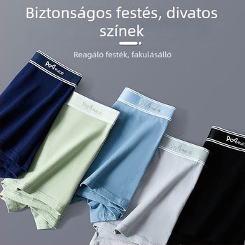 Férfi pamut boxer briefs, középmagas derekú, légáteresztő, antibakteriális, nagy méret