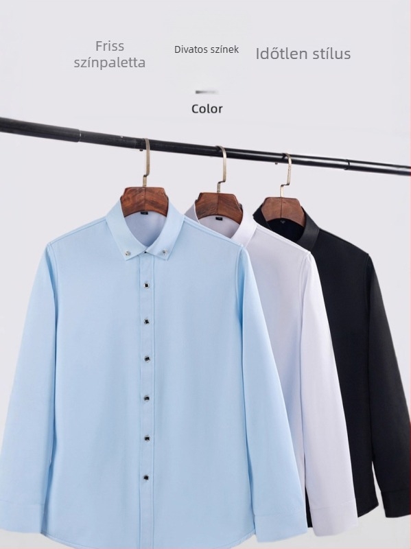 Gombos galléros ing fleece-béléssel, pamutkeverék anyagból, könnyed üzleti-casual stílus, téli
