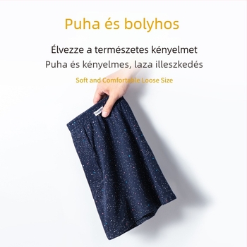 Férfi pamut boxer rövidnadrág kozmikus csillagos mintával, középső derekú, kényelmes otthoni viselet