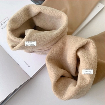 Combtól érő harisnya fleece belsővel, nylon 180D, fekete