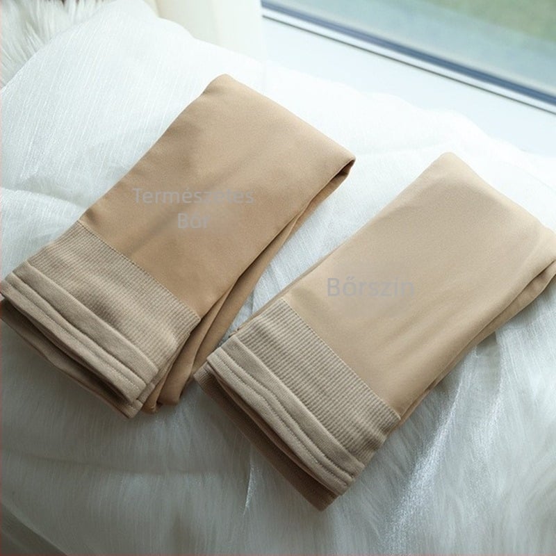 Combtól érő harisnya fleece belsővel, nylon 180D, fekete