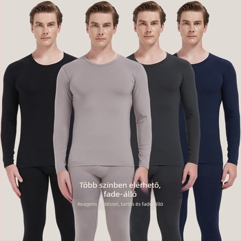 Férfi termo alsó-felső készlet — modal anyag, pamut bélés, vékony anyag, mérsékelt meleg, szűk szabás
