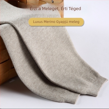 Uniszex magas derekú gyapjú termo nadrág — testformázó és melegen tartó, közepes súlyú gyapjú, egyszínű mintázat