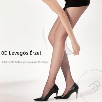 Perfect Memory 0D Női Ultra‑vékony Anti‑Snag Harisnyák, Átlátszó Fekete Ananászos Mintával, Légies Verzió