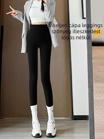 Női cápa-stílusú leggings ősz-télre, vastag fleece-béléssel