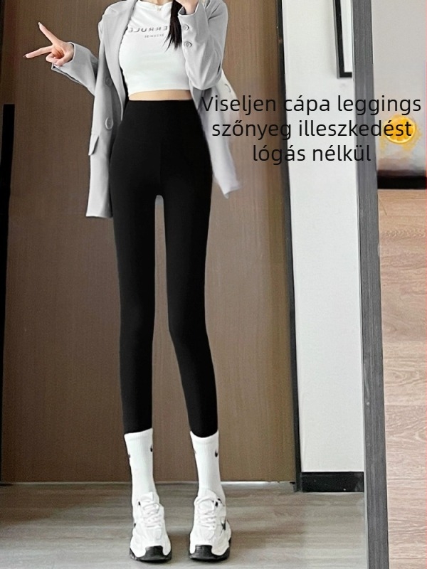 Női cápa-stílusú leggings ősz-télre, vastag fleece-béléssel