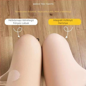 Őszi–téli nylonból készült vastag bélelt harisnyanadrág, természetes nude hatás, japán stílus