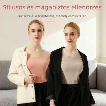 Sima varrás nélküli meleg alsóruha készlet nőknek, dupla oldalról bolyhozott anyag, vékony felső és nadrág, karcsú alapréteg