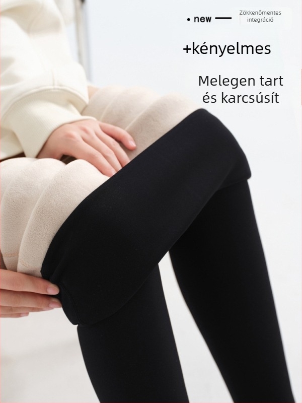 Női varrás nélküli shark-stílusú leggings, 2025 ősz–tél, fleece bélés, vast, jóga nadrág