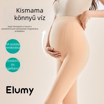 Kismama leggings őszre és télre, pocaktámasz, vastag fleece belső, állítható fazon, nylon anyag