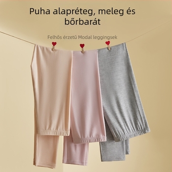 Női vékony modal leggings, 9/10 hosszú, meleg alapréteg tavasszal és ősszel
