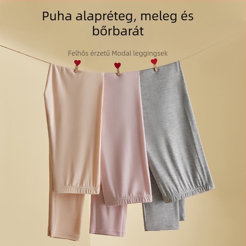 Női vékony modal leggings, 9/10 hosszú, meleg alapréteg tavasszal és ősszel