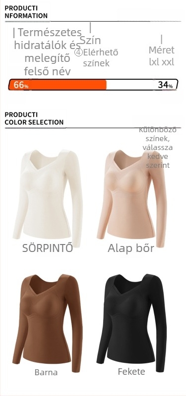 Nylon alapréteg felső, női, V-nyak, hosszú ujjú