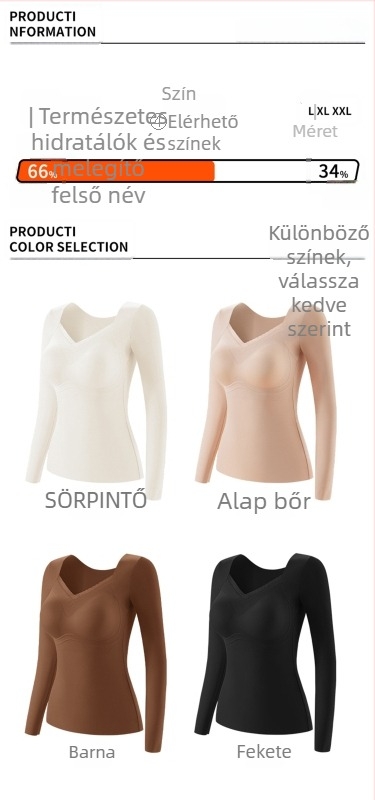 Nylon alapréteg felső, női, V-nyak, hosszú ujjú